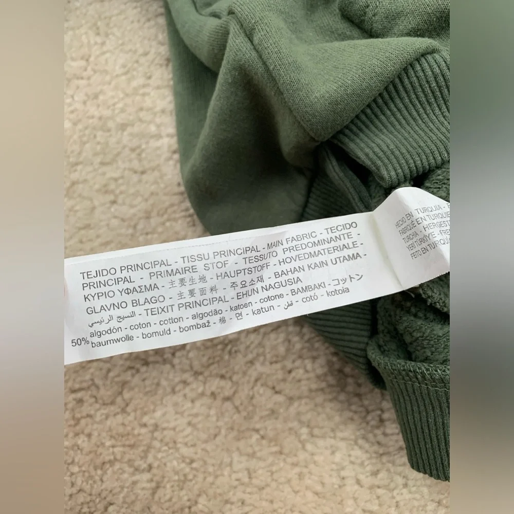 Zara Size 6 Olive Green Always Cute Hoodie Sweatshirt
